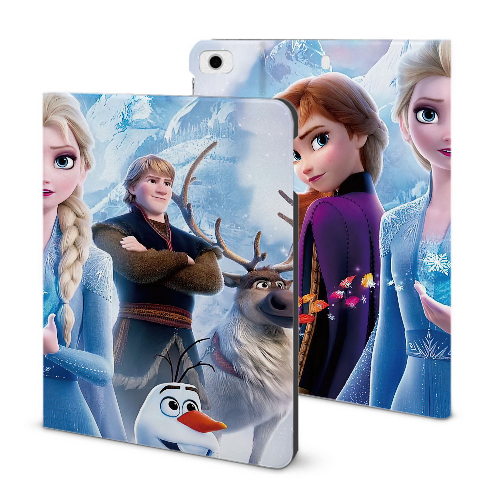 （画像用） アナと雪の女王 アンナ エルサ Frozen Anna Elsa IPad ケース ブック型 PUレザー TPU 耐衝撃 軽量 薄型 ペン収納なし 全面保護 IPad 各モデル対応